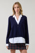 Caitlin Mix Media Shirt Cardigan