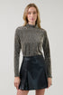 Dawn Mock Neck Top Metallic