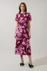 Bloom Midi Dress Peony