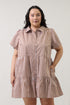 Rendie Tiered Mini Dress Stripe Curve