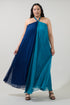 Galena Halter Pleated Maxi Dress Curve