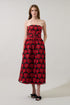 Janelle Strapless Midi Dress Jacquard