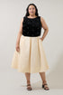 Ariella Velvet Contrast Midi Dress Curve