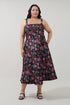 Jazmin Godet Midi Dress Rose Curve