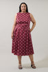 Meina Godet Midi Dress Polka Dot Curve