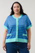 Gina Short Sleeve Stripe Cardigan Curve