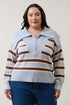 Amie Drop Shoulder Sweater Striped Curve