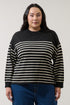 Karie Stripe Drop Shoulder Sweater Curve