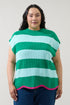 Jaylin Short Sleeve Stripe Sweater Curve