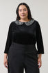Jassie Sequin Collar Velvet Top Curve