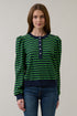 Stripe Henley Knit Top