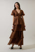 Amabel Tiered Maxi Dress Plisse