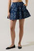 Maya Pleated Denim Mini Skirt