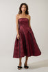 Petra Strapless Midi Dress Jacquard