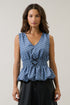 Trace Bubble Peplum Top Polka Dot