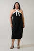 Esme Contrast Halter Midi Dress Curve