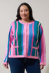Randie Button Down Cardigan Rainbow Curve