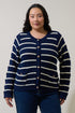 Randie Button Down Cardigan Stripe Curve