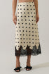 Jaslyn High Waisted Midi Skirt Dot