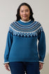Julia Ruffle Fair Isle Sweater Curve