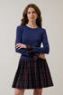 Addison Mix Media Mini Dress Plaid