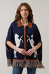 Horse Fringe Poncho Sweater