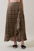 Winona Ruffle Midi Skirt Plaid