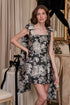 Jacquard Bow Sash Dress Midnight