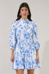 Nesta Mockneck Godet Dress Bluebell