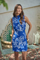 Lilith Floral Hallie Mock Neck Mini Dress