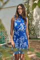 Lilith Floral Hallie Mock Neck Mini Dress