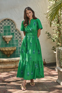 Halina Floral Belraj Poplin Maxi Dress