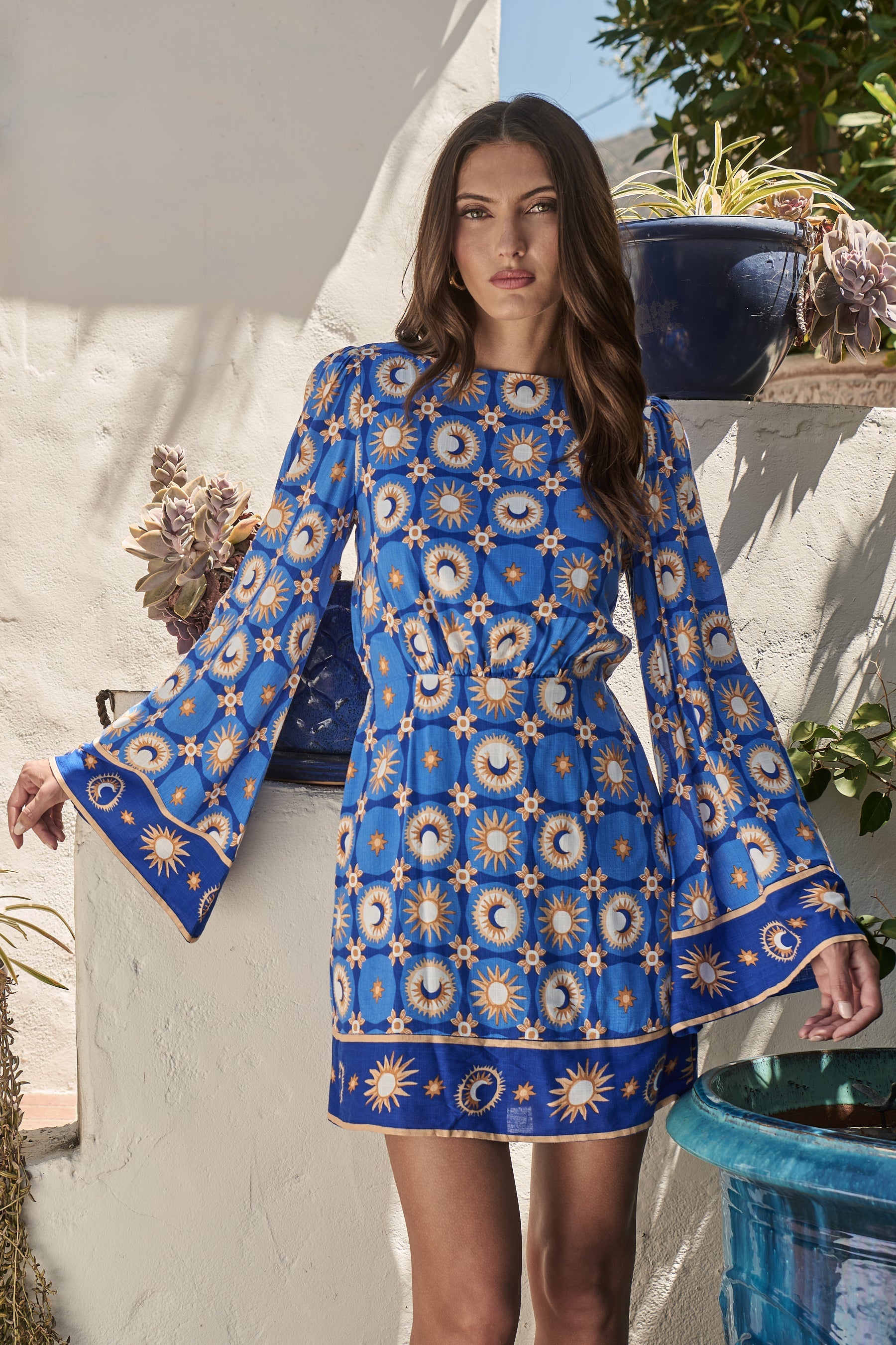 bell sleeve mini dress pattern Bell Sleeve Maxi & Mini Dress Sewing Pattern Rosys Patterns