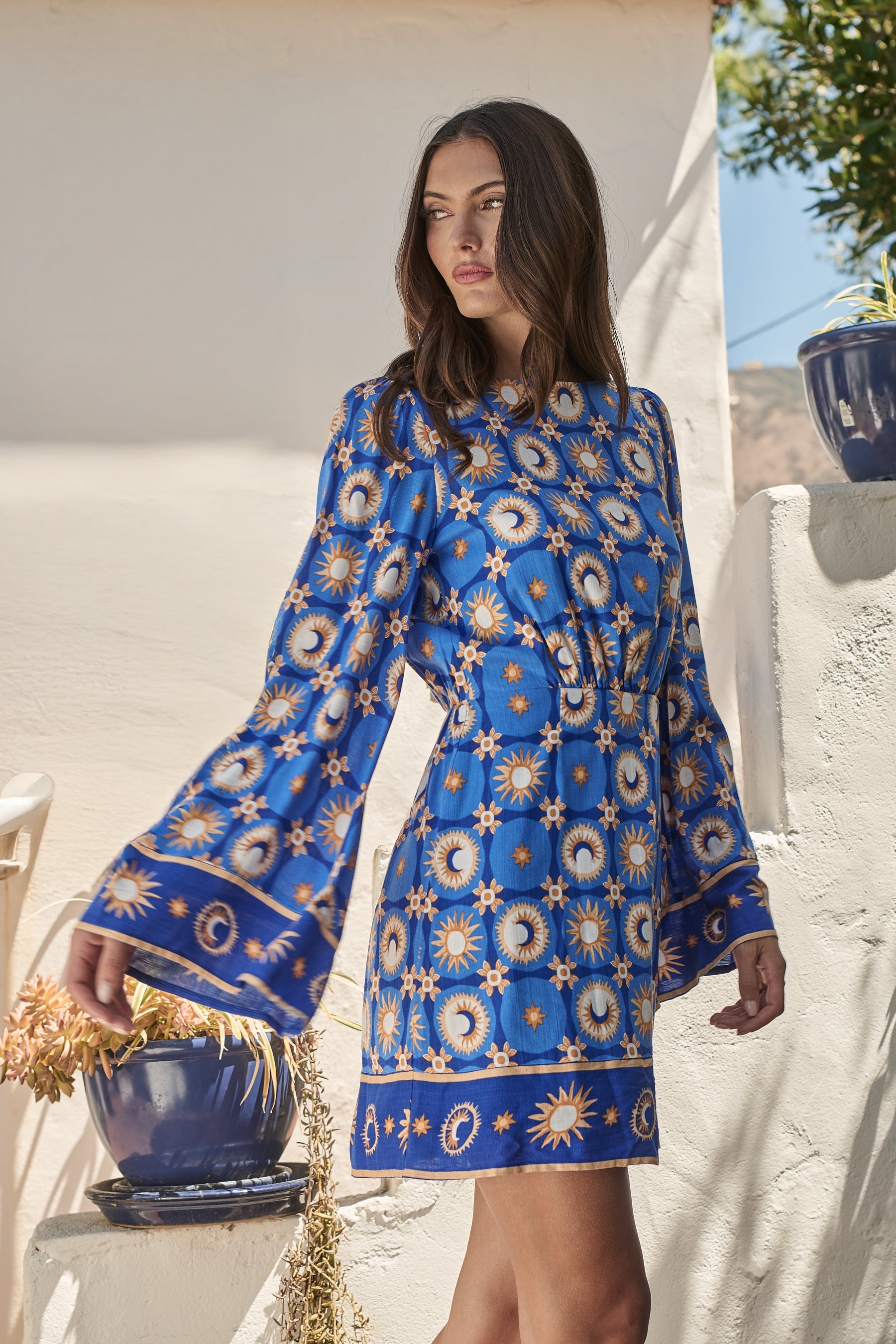 bell sleeve mini dresses Bell Sleeve Mini Dress - Sangria