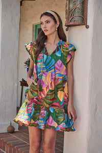 Novi Tropical Yodi Shift Mini Dress