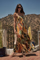 Renia Tropical Eve Strapless Smocked Jumpsuit