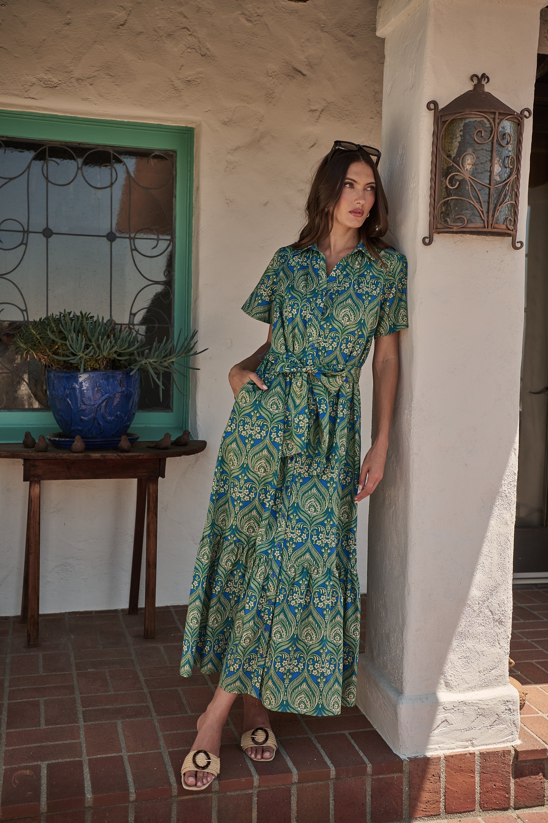 button front maxi dresses Sandra Button Front Maxi Dress