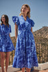 Emidora Floral Kiny Ruffle Midi Dress