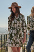 Haizley Floral Dabria Split Neck Mini Dress