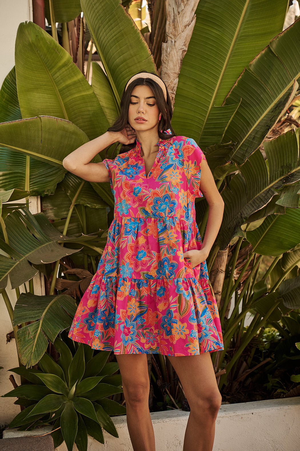 poplin tiered mini dress Juliet Dunn | Poplin Tiered Mini Dress Paloma