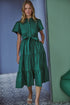 Bellucci Poplin Button Front Tiered Midi Dress