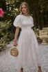 Deana Eyelet Smocked Midi Dress