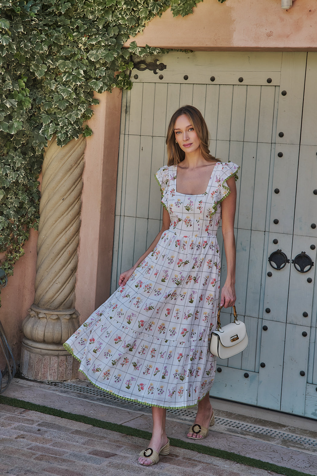 Diane Floral Maira Tie Back Midi Dress – Sugarlips
