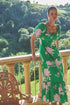 Zama Floral Xena Puff Sleeve Maxi Dress