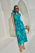 Blissy Tropical Astra Ruffle Maxi Dress