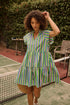 Janelly Poplin Tiered Mini Dress Stripe