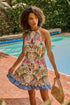 Malena Halter Ruffle Mini Dress Tropical