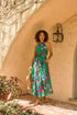 Socoro Sleeveless Halter Midi Dress Cabina Floral