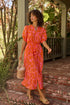 Lizeth Button Down Midi Dress Floral