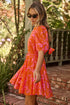 Deliah Godet Mini Dress Floral